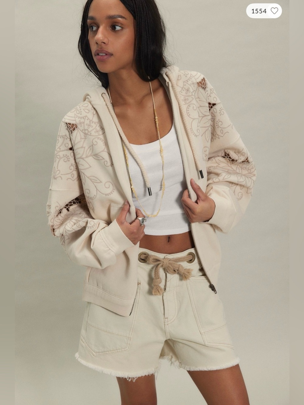 NWT Free People We The Free Where Are The Umbrellas Zip Up Hoodie